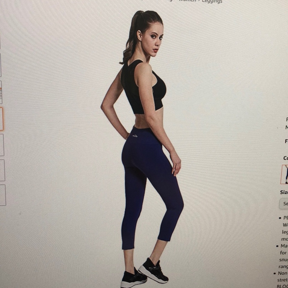 COOLOMG Women's Yoga Capri Workout Compression Leg